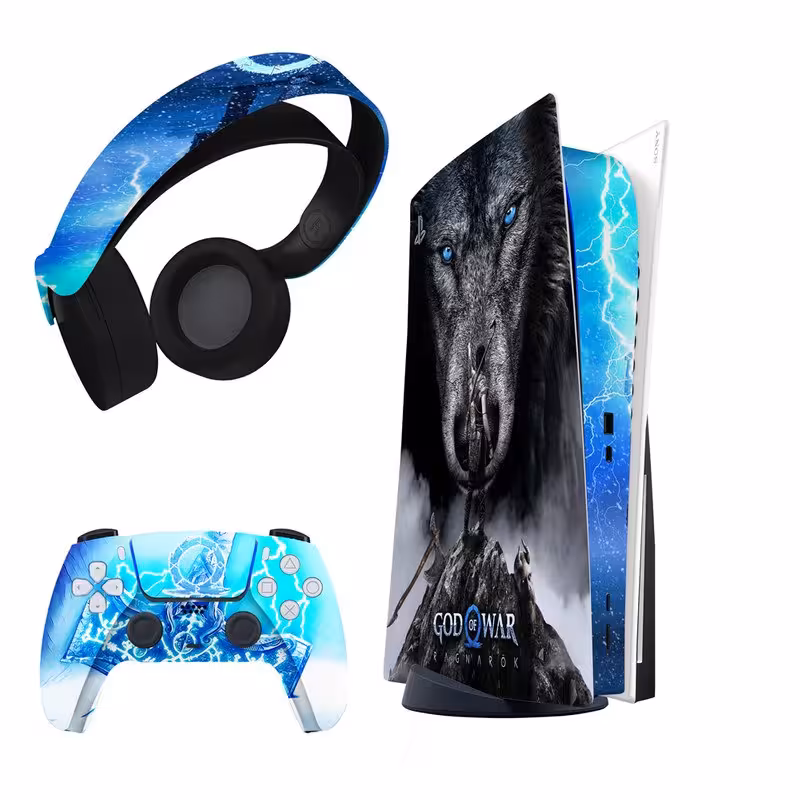 برچسب کنسول و دسته بازی وهدفونPS5مدلGod Of Warمات مناسب برای دستگاه دیسک خور-F34