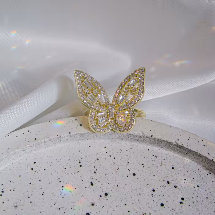 انگشتر جواهری پروانه 