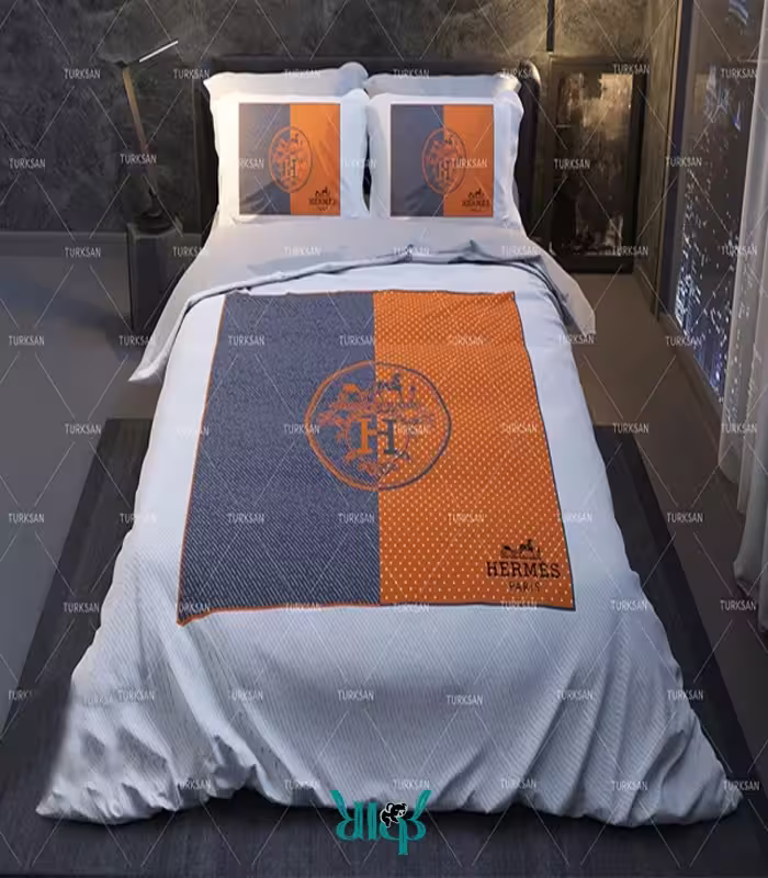 روتختی یک نفره نارنجی طوسی طرح Hermes، کد D281
