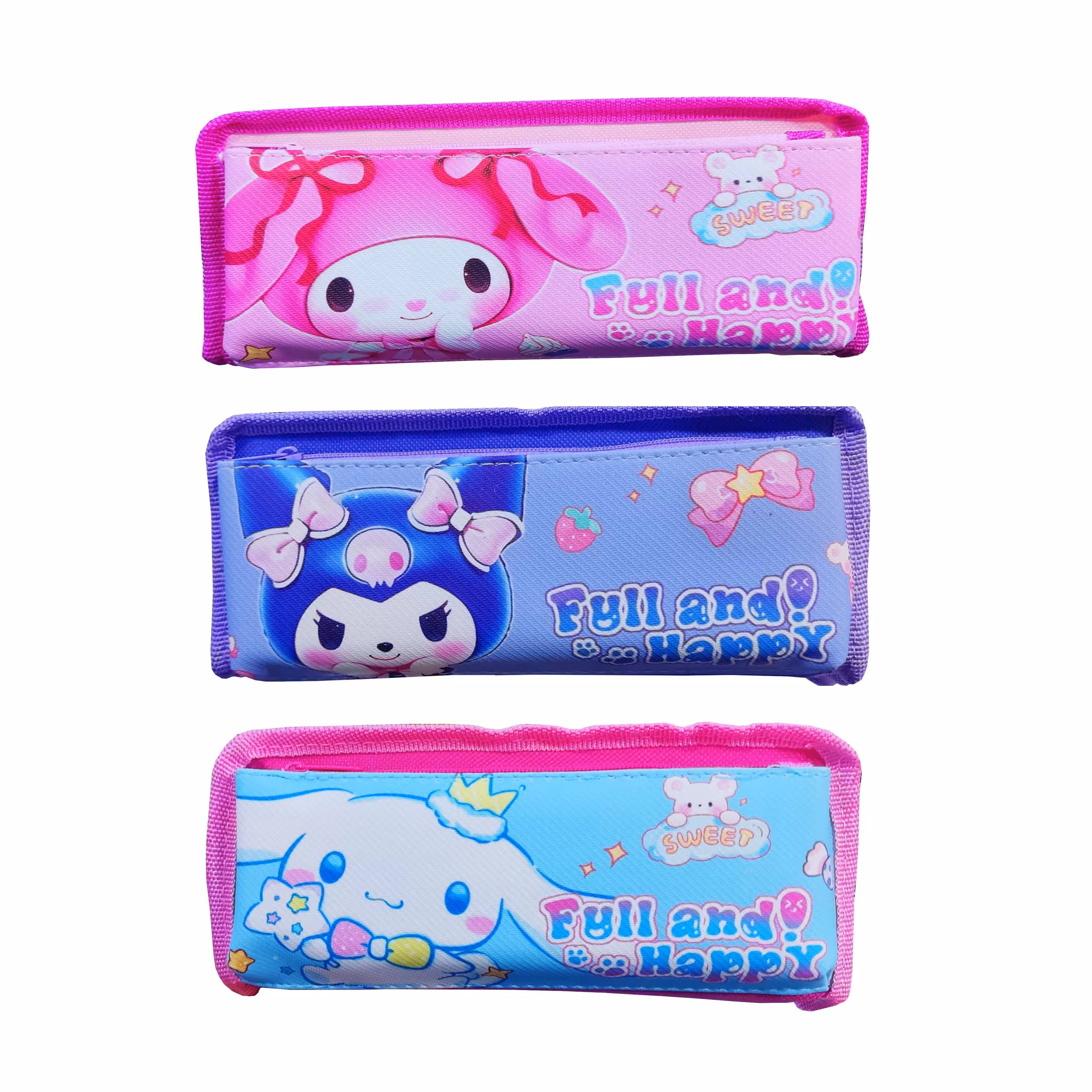جامدادی دو زیپ برزنتی طرح Sanrio Full and Happy