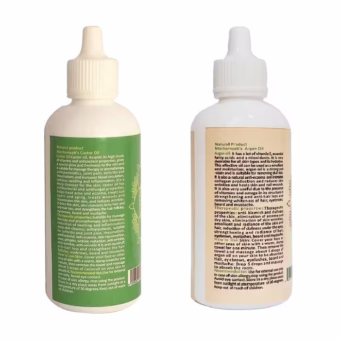 روغن تقویت کننده ناخن مرهم یاب مدل آرگان و کرچک حجم 80 میلی لیتر مجموعه 2 عددی