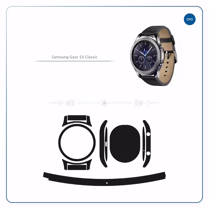 برچسب ماهوت طرح Matte-Black مناسب برای ساعت هوشمند سامسونگ Galaxy Gear S3 Classic