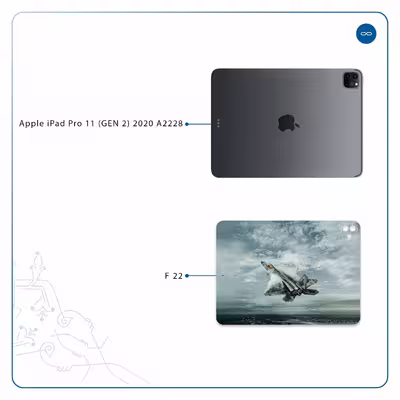 برچسب پوششی ماهوت مدل F-22 Raptor مناسب برای تبلت اپل iPad Pro 11 (GEN 2) 2020 A2228
