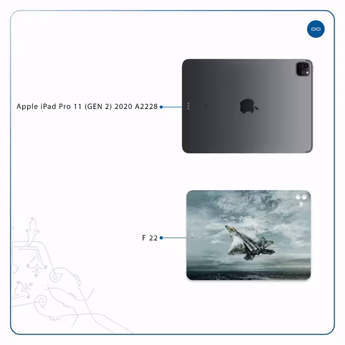 برچسب پوششی ماهوت مدل F-22 Raptor مناسب برای تبلت اپل iPad Pro 11 (GEN 2) 2020 A2228