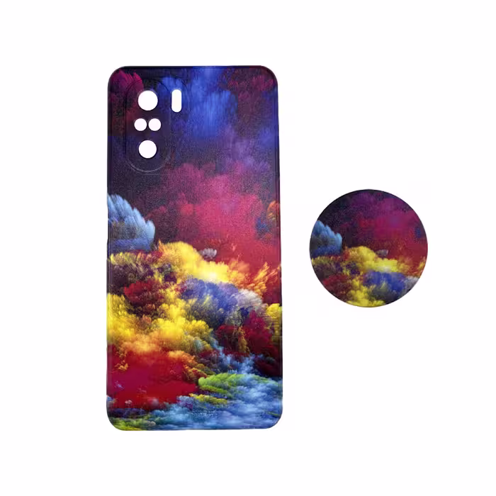 کاور مدل سیلیکونی مناسب برای گوشی موبایل شیائومی Redmi Note 10 4g به همراه پاپ سوکت