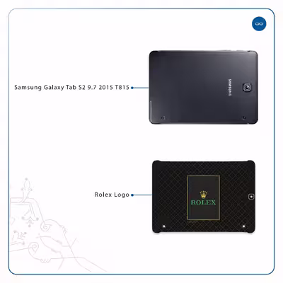 برچسب پوششی ماهوت مدل Rolex-Logo مناسب برای تبلت سامسونگ Galaxy Tab S2 9.7 2015 T815
