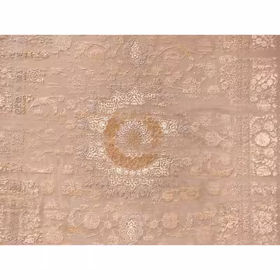  فرش ماشینی زمرد مشهد طرح کهنه نما مدل AN007 زمینه بژ 