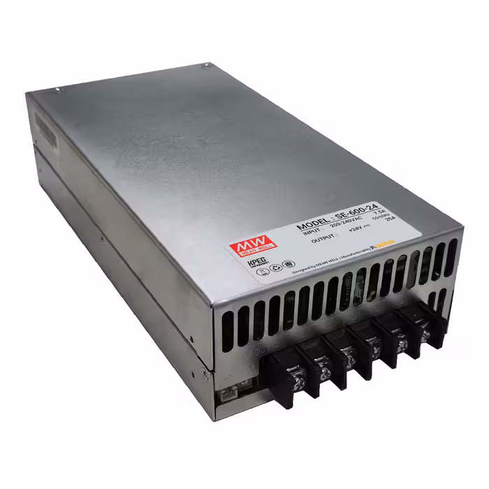 منبع تغذیه سوئیچینگ 24 ولت 25 آمپر مینول پاوران  مدل SE-600-24