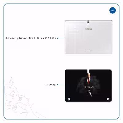 برچسب پوششی ماهوت مدل Hitman-Game مناسب برای تبلت سامسونگ Galaxy Tab S 10.5 2014 T805
