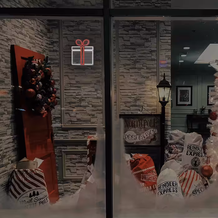 چراغ دیواری نئون دیزاین طرح Gift-Box_RD