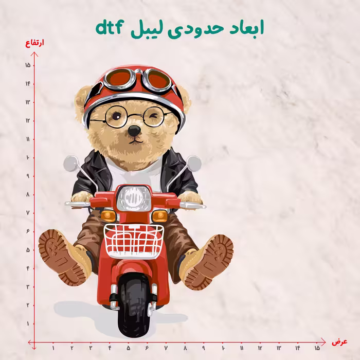 استیکر پارچه و لباس مدل dtf طرح تدی کد H15.156 مجموعه 4 عددی