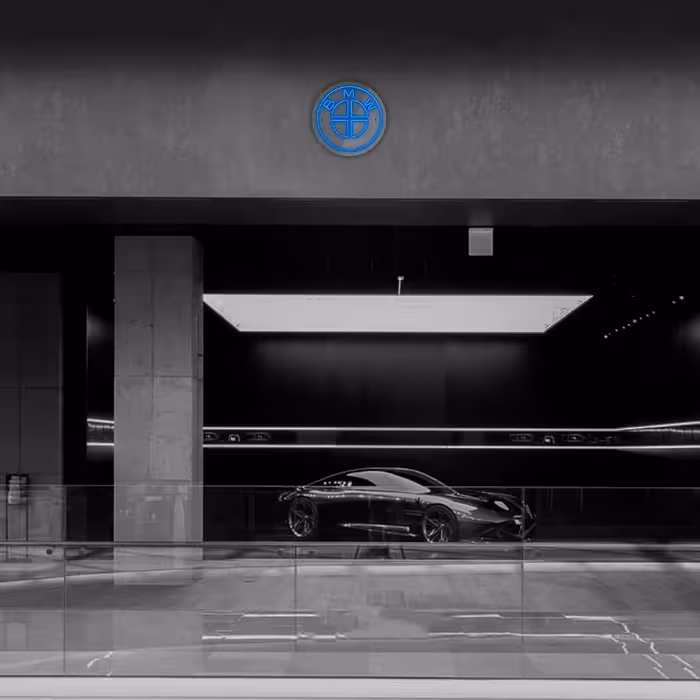 چراغ دیواری نئون دیزاین طرح Bmw_BL