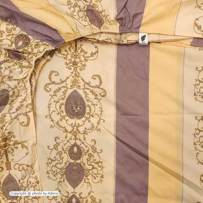 ملحفه آدنو مدل درباری کد IR101 دونفره سایز 180x200 سانتی متر