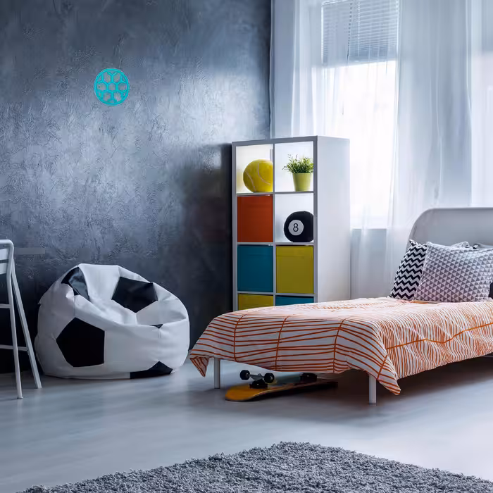 چراغ دیواری نئون دیزاین طرح Soccer-Ball-GL_TBL