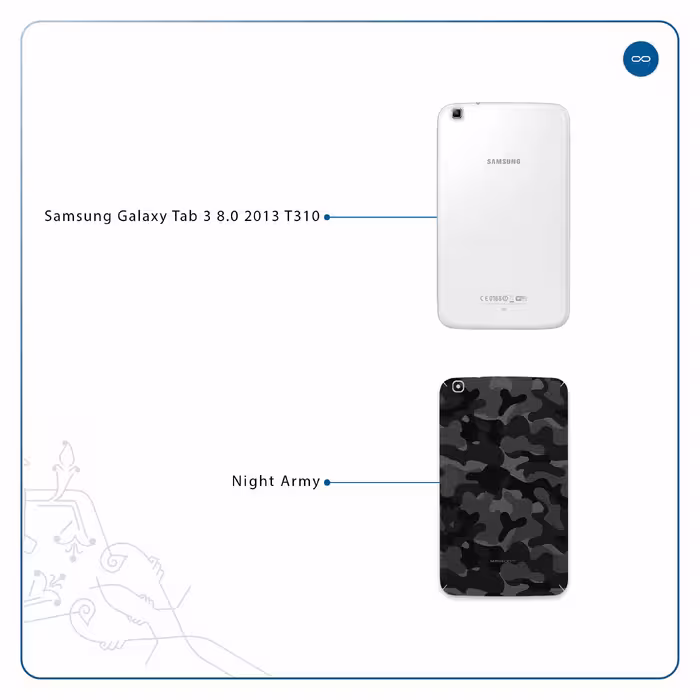 برچسب پوششی ماهوت مدل Night-Army مناسب برای تبلت سامسونگ Galaxy Tab 3 8.0 2013 T310