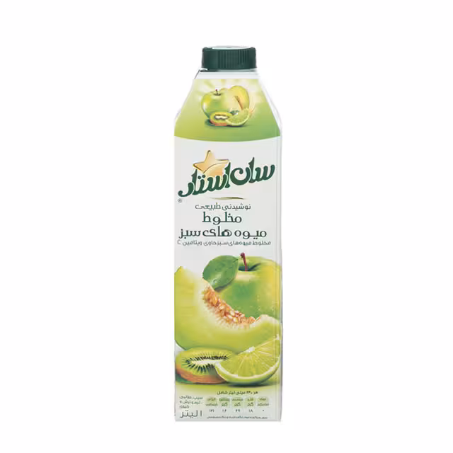 نوشیدنی مخلوط میوه های سبز سان استار 1000 میلی لیتری