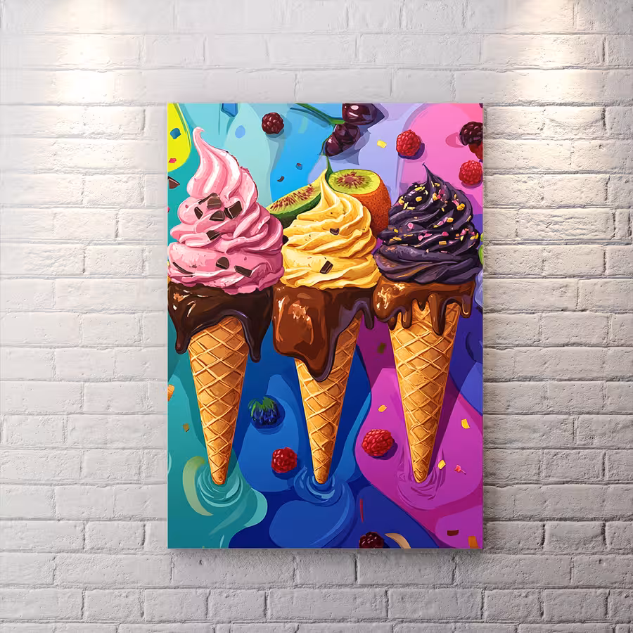 تخته شاسی طرح بستنی قیفی رنگین کمانی HQCs-2274