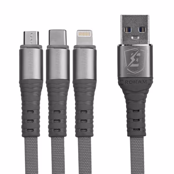 کابل تبدیل USB به microUSB / USB-C / لایتنینگ اپی مکس مدل EC – 24 طول 1.2 متر
