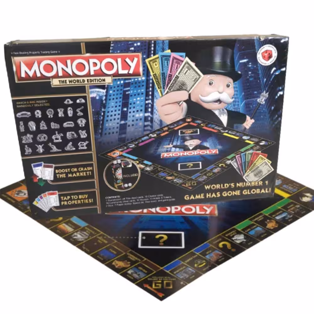 بازی فکری مونوپولی مدل Monopoly World Edition برند هاسبرو اورجینال