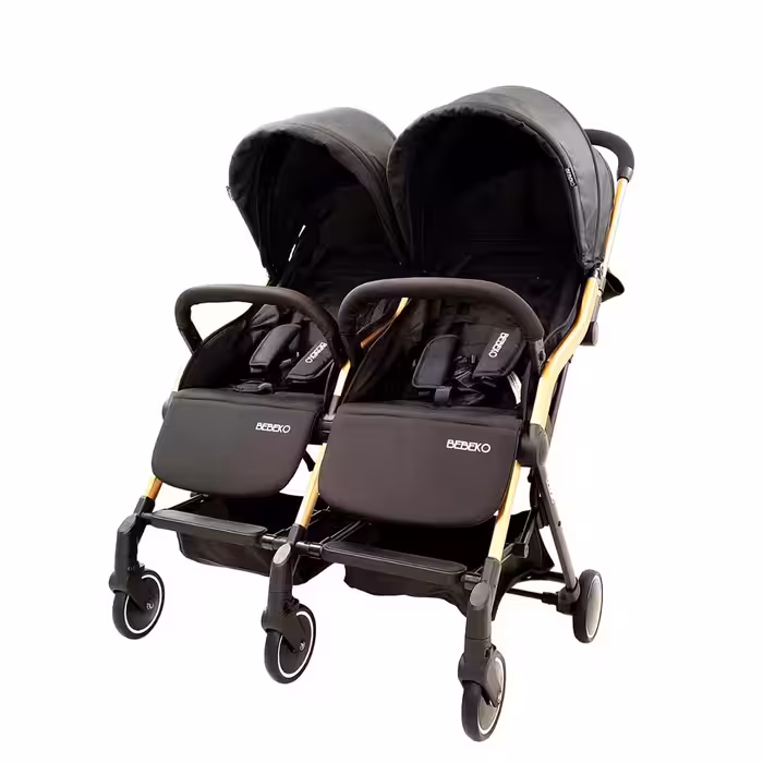 کالسکه دوقلو ببکو Bebeko‬ طلایی مشکی مدل‬ Smart Twin