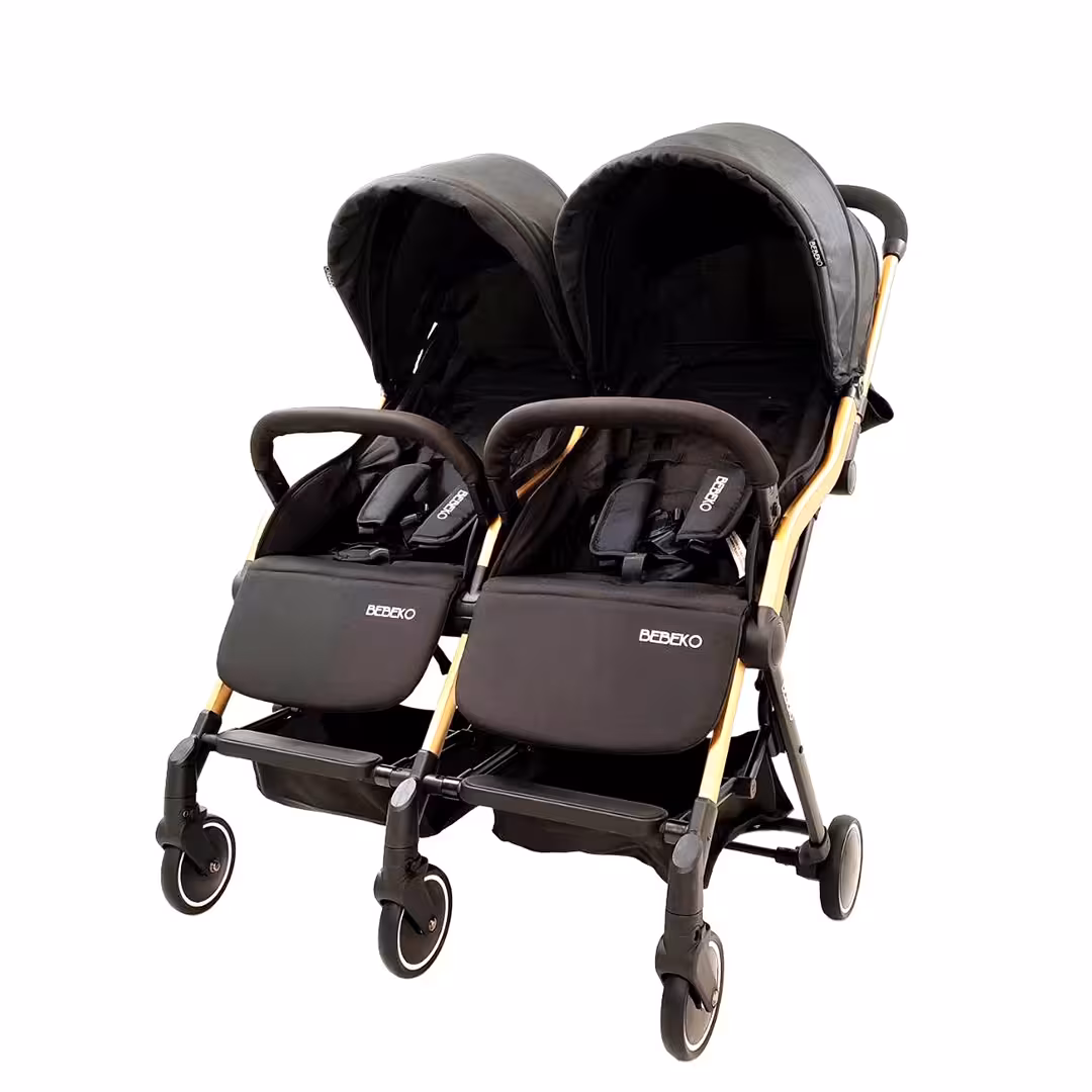کالسکه دوقلو ببکو Bebeko‬ طلایی مشکی مدل‬ Smart Twin
