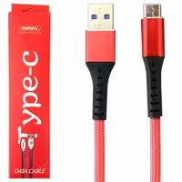 کابل شارژ و دیتا Type C 1 متری توری فست سر فلزی Remax