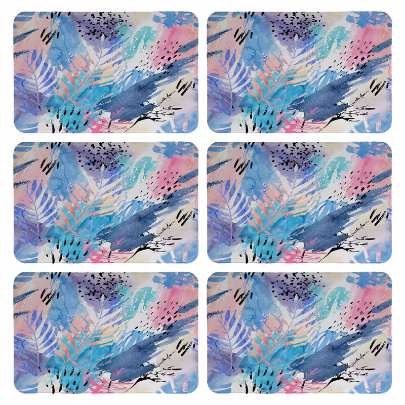 زیربشقابی طرح برگ کد 9119 بسته 6 عددی | کالا مکس