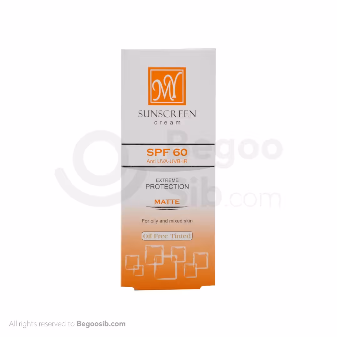 کرم ضد آفتاب فاقد چربی SPF60 مای مناسب پوست های چرب و مختلط رنگی 50 میلی لیتری