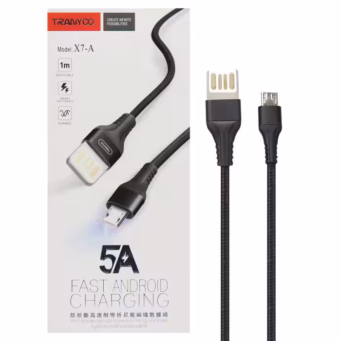 کابل USB به micro-usb ترانیو مدل X7 طول 1 متر 5 آمپر