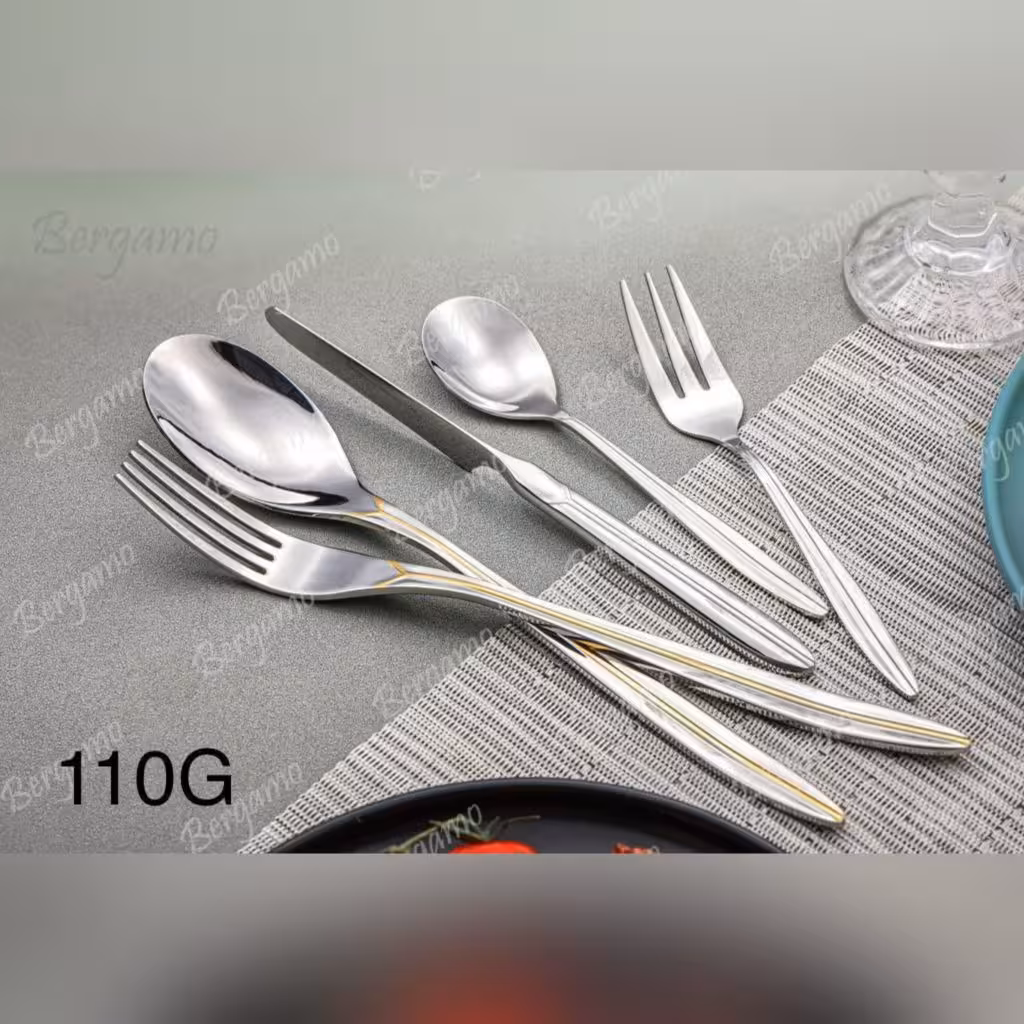 سرویس قاشق چنگال 38 پارچه 6 نفره برگامو مدل 110g