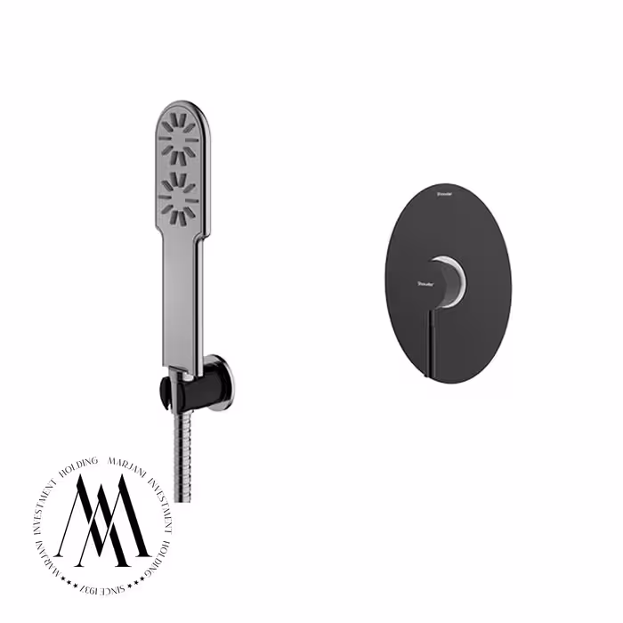 شیر حمام توکار شودر مدل روگن تیپ 2 (مشکی کروم)