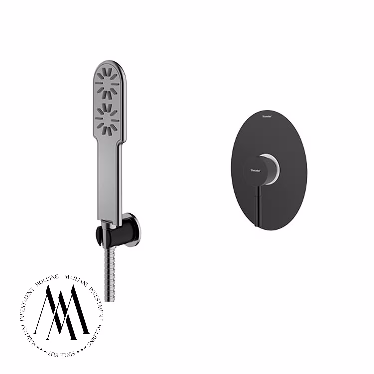 شیر حمام توکار شودر مدل روگن تیپ 2 (مشکی کروم)