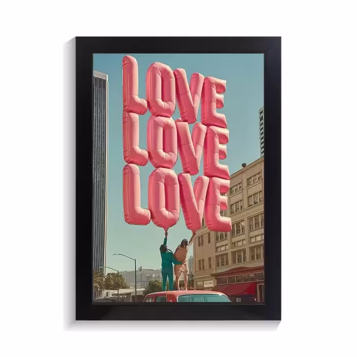 تابلو عاشقانه طرح Love، ابعاد مناسب برای دکوراسیون منزل، کد PF-27041