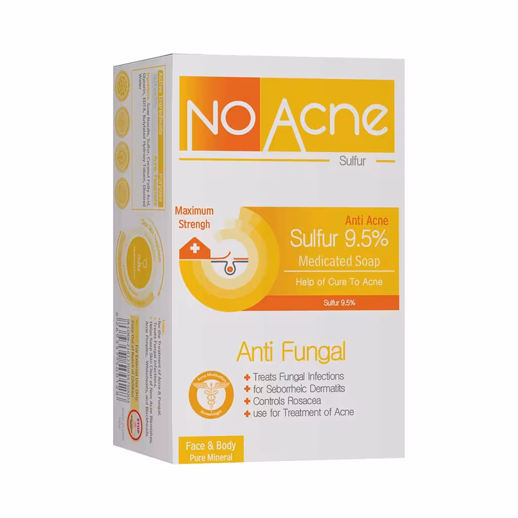 صابون گوگرد ضد قارچ و ضد آکنه نو آکنه | NoAcne Anti Fungal Sulfur Medicated Soap