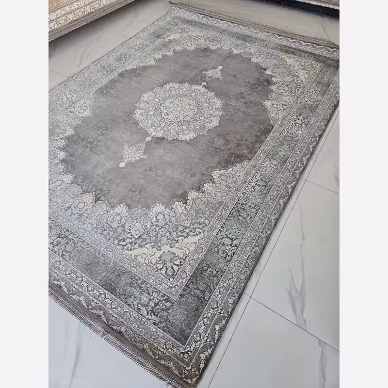 فرش 6متری 1200شانه ماشینی کاشان طرح ترمه سبز(باارسال رایگان)