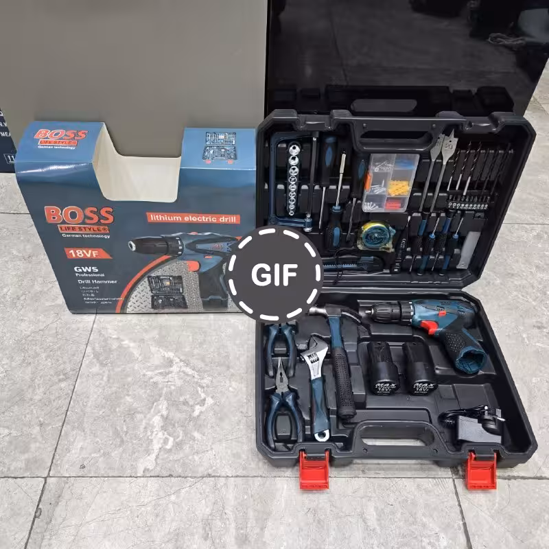 مجموعه دریل شارژی 18 ولت 100 عددی باس مدل 6_261