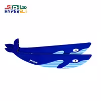 خط کش فانتزی چوبی 14 سانتی طرح نهنگ آبی