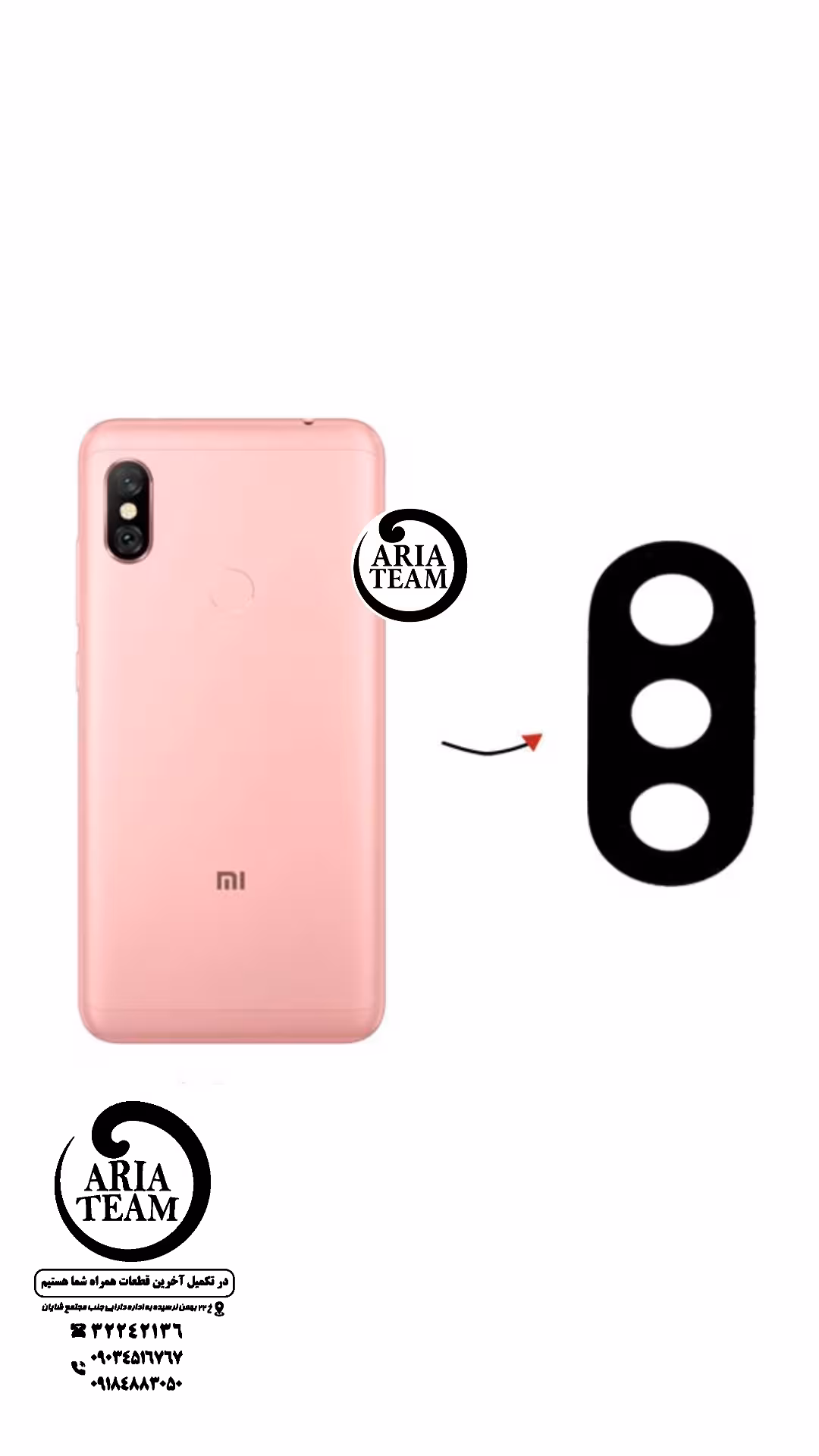 شیشه لنز دوربین شیائومی Note 6 pro