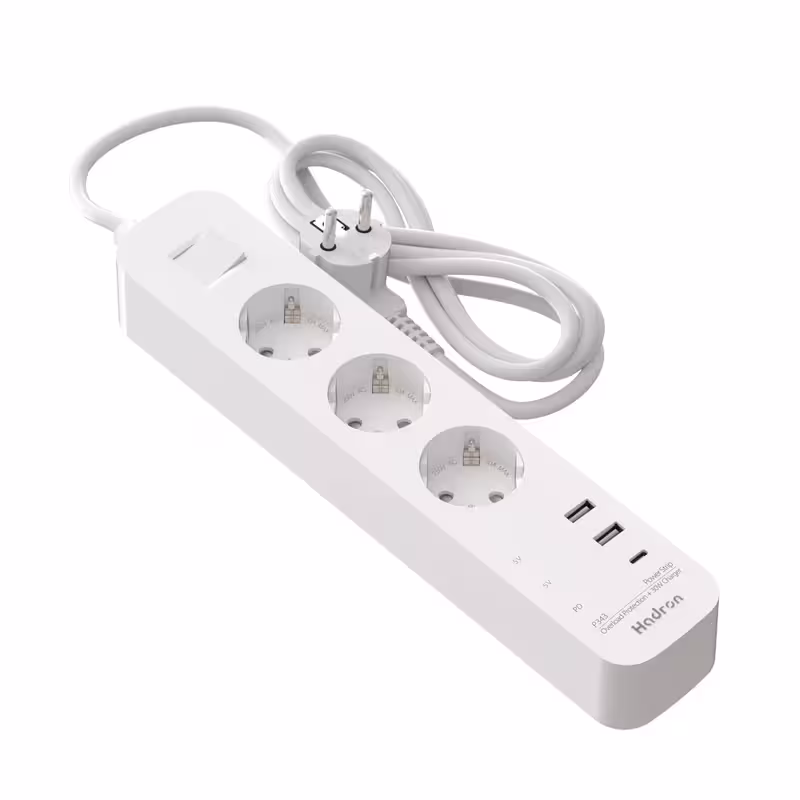 چندراهی برق (Power Strip) هادرون مدل P343 مجهز به شارژر 30 وات type_c و USB