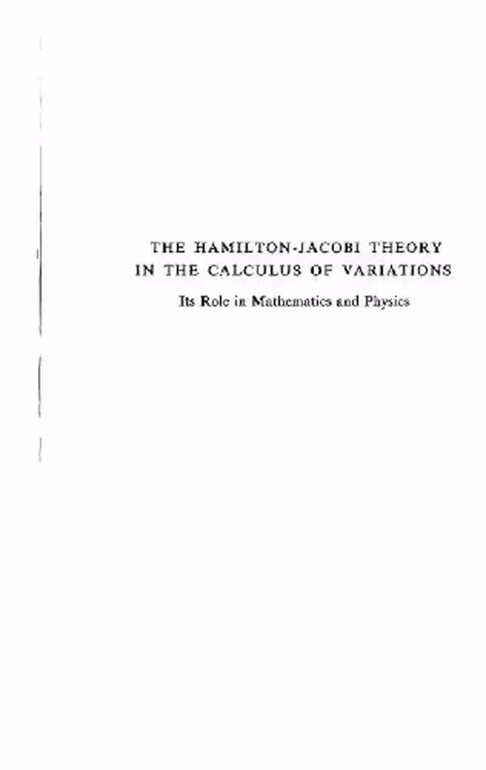 خرید و دانلود نسخه کامل کتاب The Hamilton-Jacobi theory in the calculus of variations