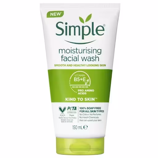 ژل شستشو مرطوب کننده سیمپل Simple مدل Moisturising حجم 150 میل