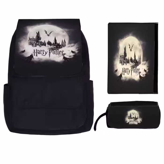 کوله پشتی طرح هری پاتر کد kkj 80 به همراه جامدادی و کلاسور | کالا مکس