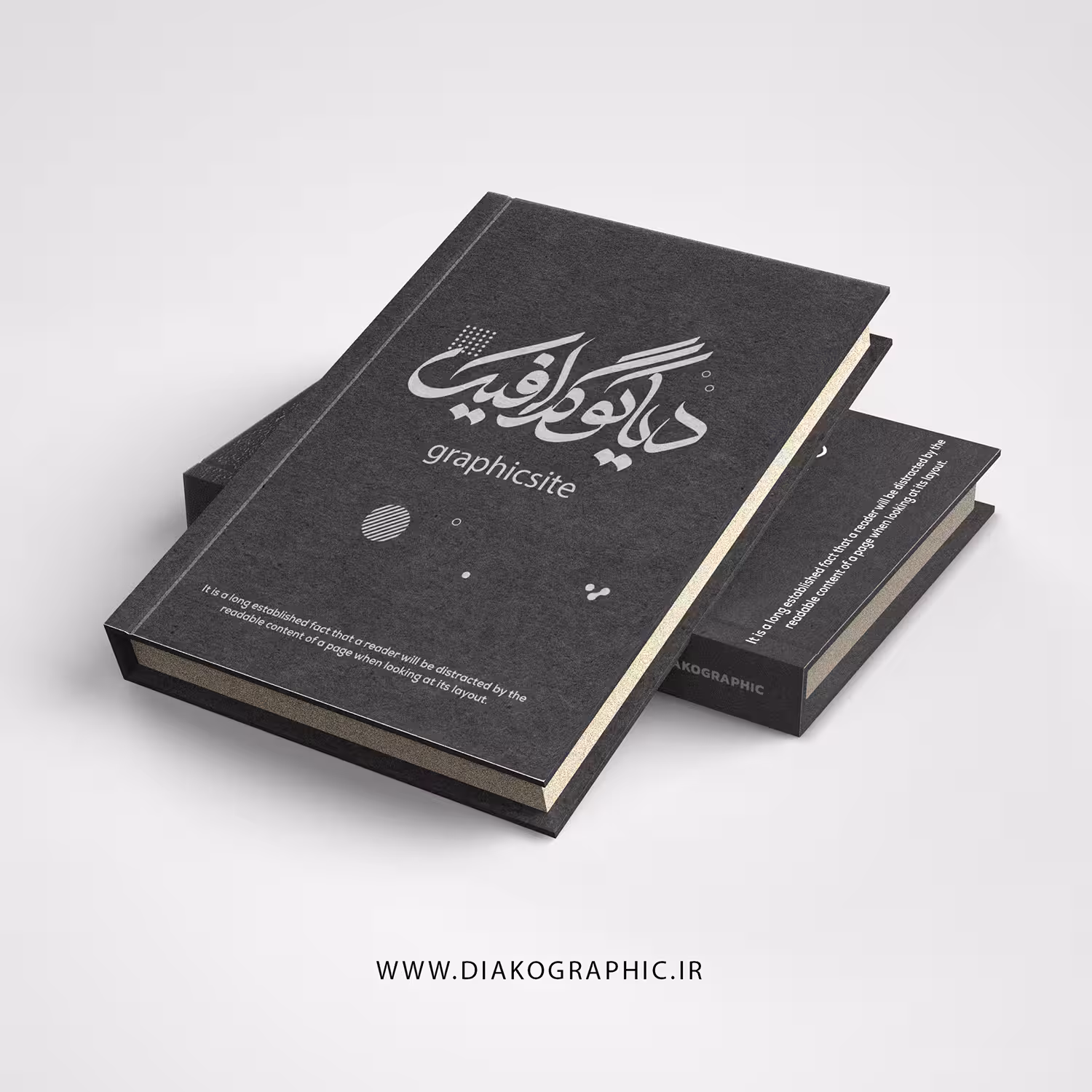 موکاپ نمایش کتاب دوتایی روی هم