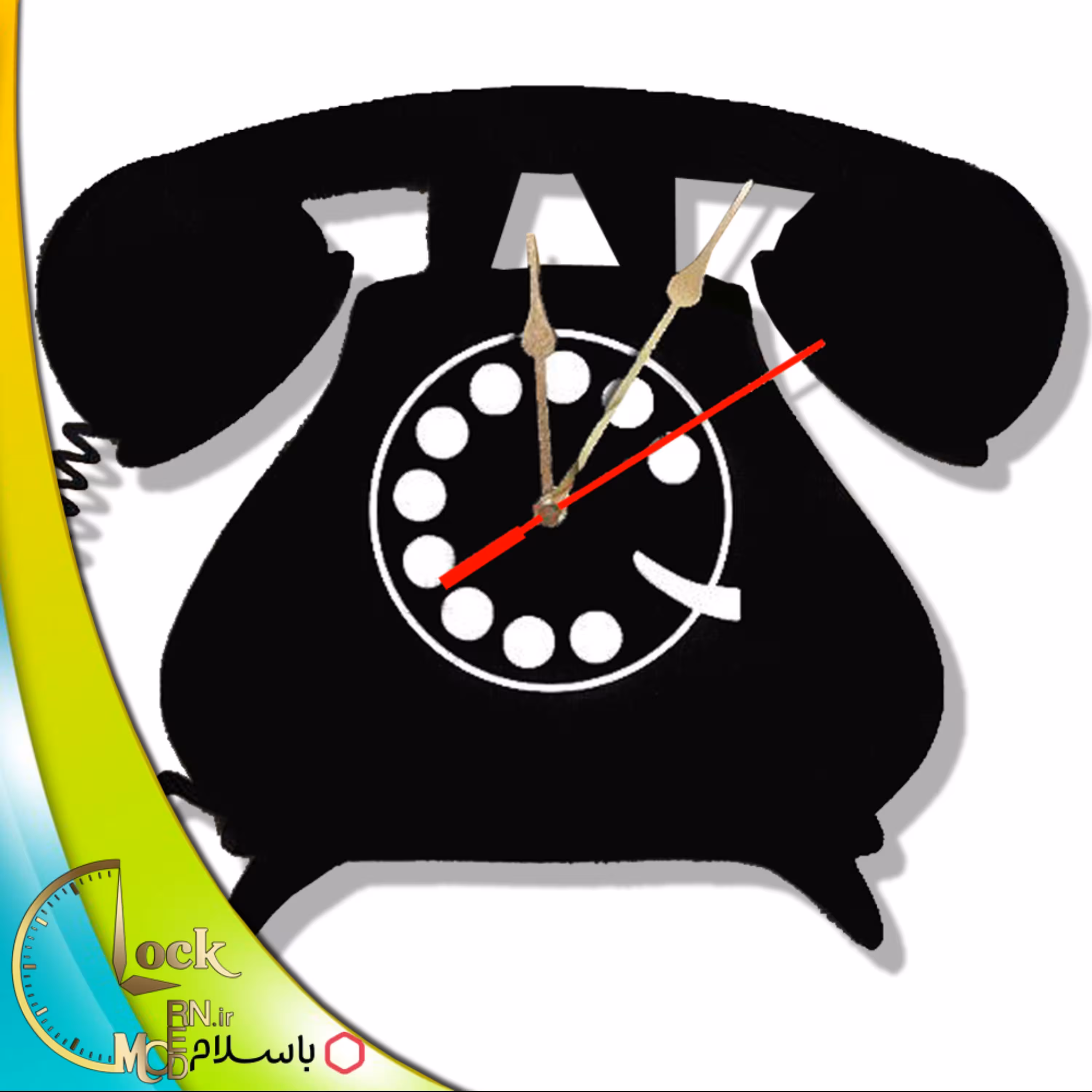 ساعت دیواری طرح تلفن کد 492 (پس کرایه)