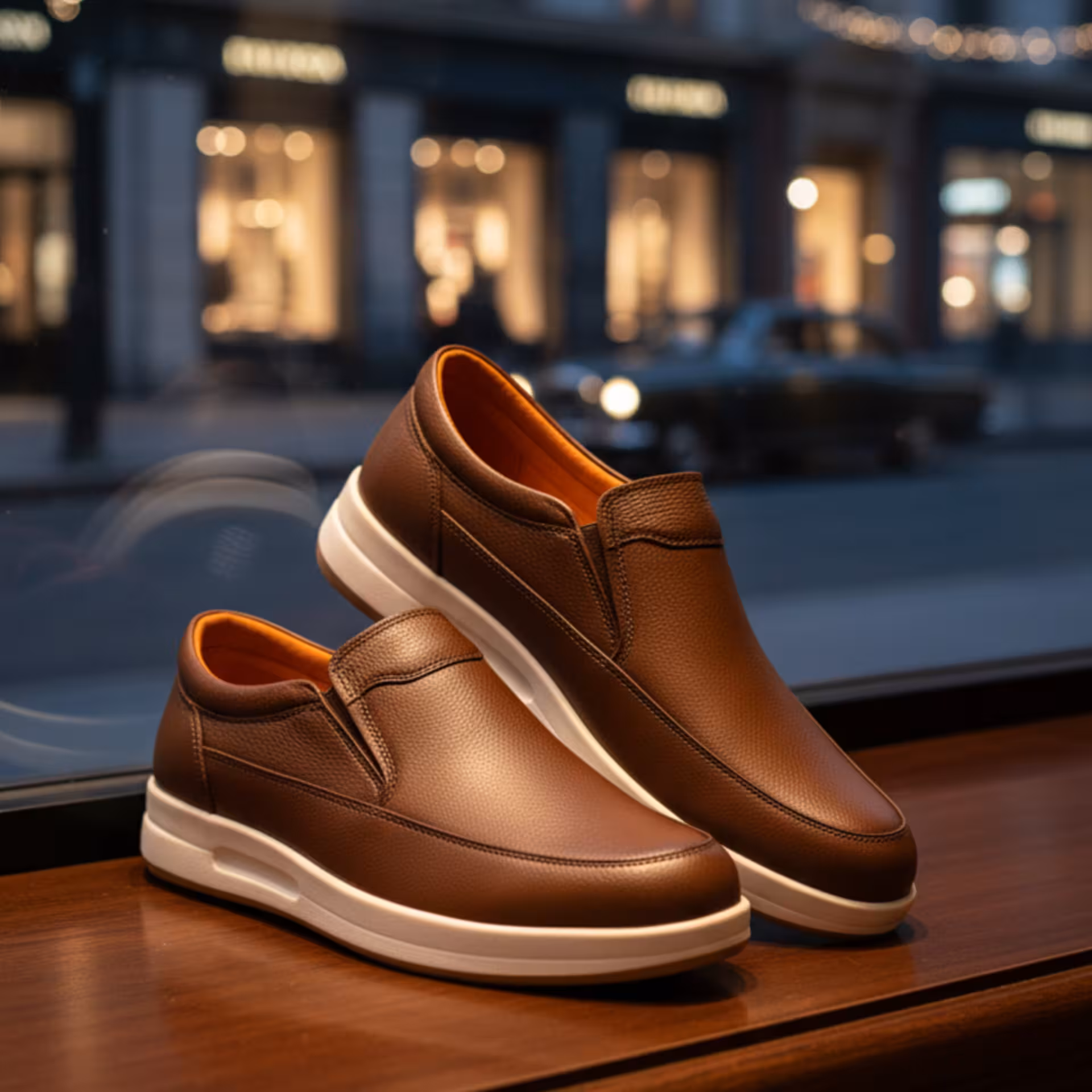 کفش چرم مردانه اسپرت کد SP145TN رنگ عسلی