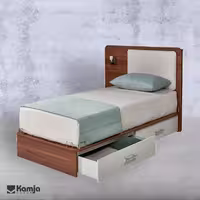 تخت یک نفره آمیتیس مدل 90 با چراغ خواب