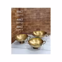 ظرف پذیرایی پایه دار برنجی دسته دار 4862