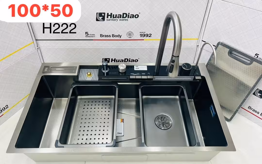 سینک آبشاری دودی 5 کلید Huadiao سایز 100 سانت
