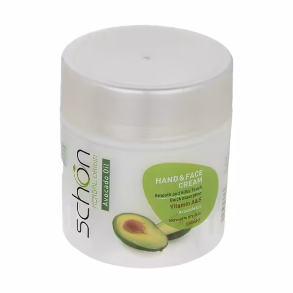 کرم مرطوب کننده کاسه ای Schon شون مدل آووکادو پوست خشک و نرمال 150 میل