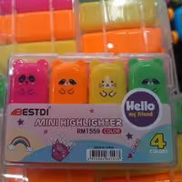 ماژیک  هایلایت  4 عددی ( علامت گذاری ) طرح فانتزی گربه چهار رنگ متنوع 10 گرمی